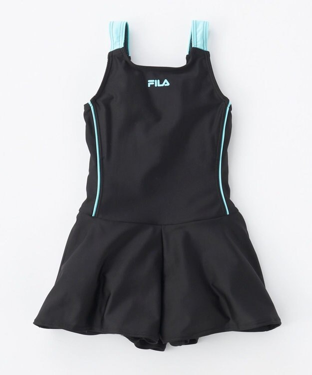 OP／FILA 【FILA】キュロット一体型スクール水着 ブラック×サックス