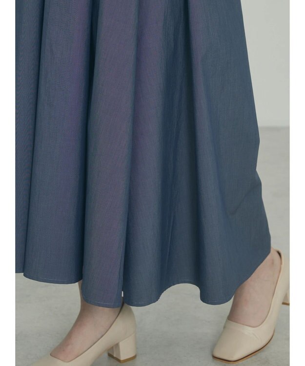 Green Parks ａ．ボリュームギャザーウエスト切替ワンピース Navy