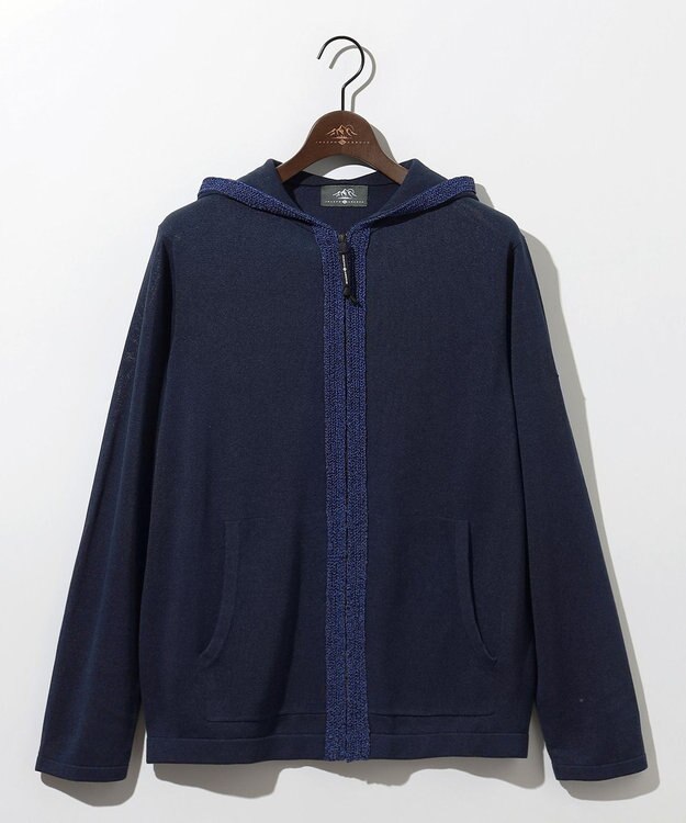 JOSEPH ABBOUD MOUNTAIN 【エコ素材・軽量・通気性・速乾性】ペーパーヤーンパーカー ネイビー系