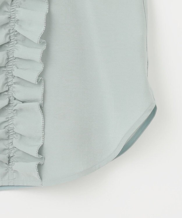 組曲 S 【WEB限定】ヴィンテージジョーゼットフリル ブラウス スモーキーミント系