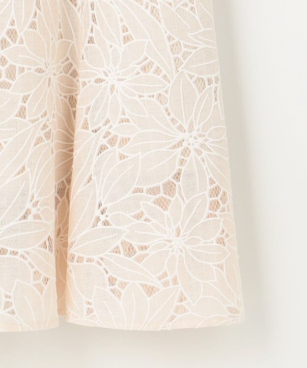 Feroux フラワーオパールレース スカート ベージュ系