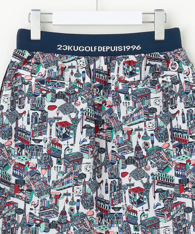 23区GOLF 【WOMEN】【撥水】パリマップ総柄スカート ホワイト系5