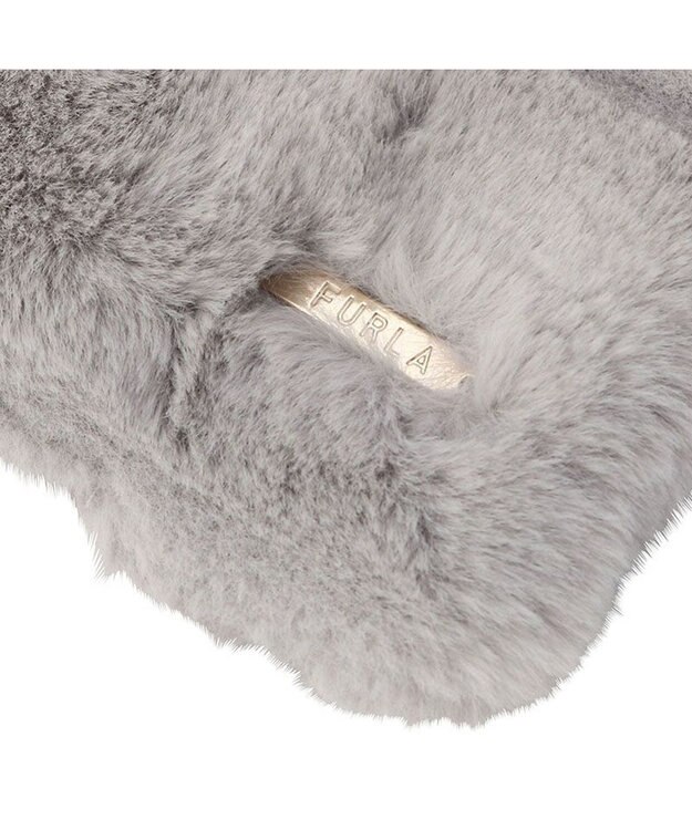 MOONBAT FURLA フェイクファーティアードマフラー ライトグレー