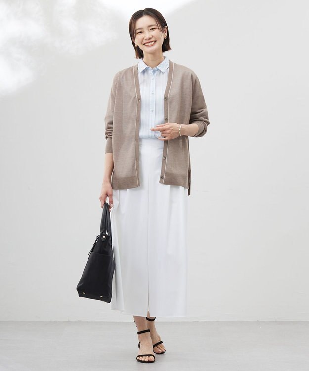 J.PRESS LADIES 【WEB限定カラーあり・洗える】トリコットジャージー フレアーパンツ ホワイト系