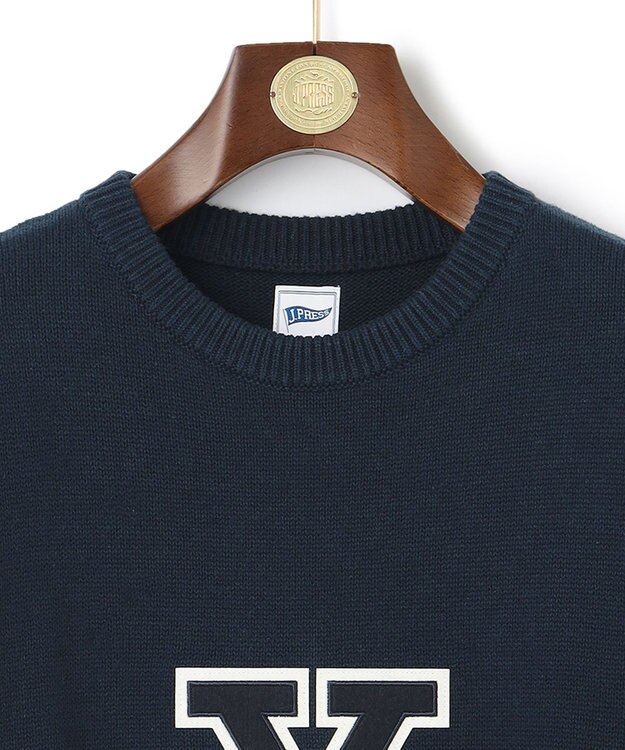J.PRESS MEN 【Pennant Label】Varsity Crewneck Sweater / Yale ネイビー系