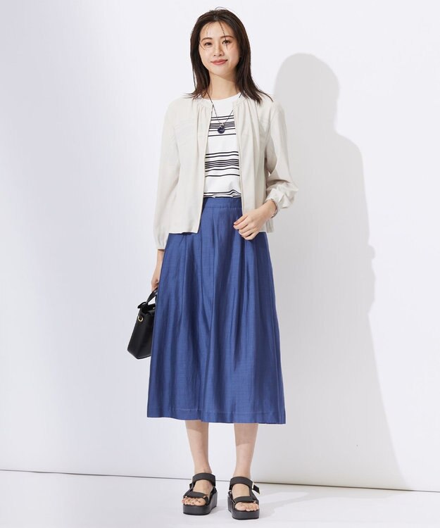 J.PRESS LADIES マーブルカーブ ネックレス ネイビー系