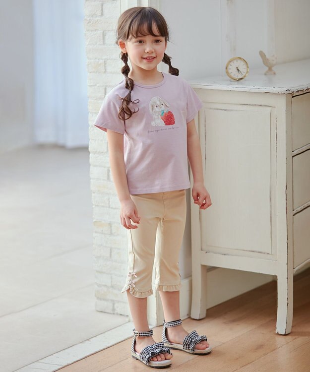 ANY KIDS フリル カプリ パンツ ベージュ