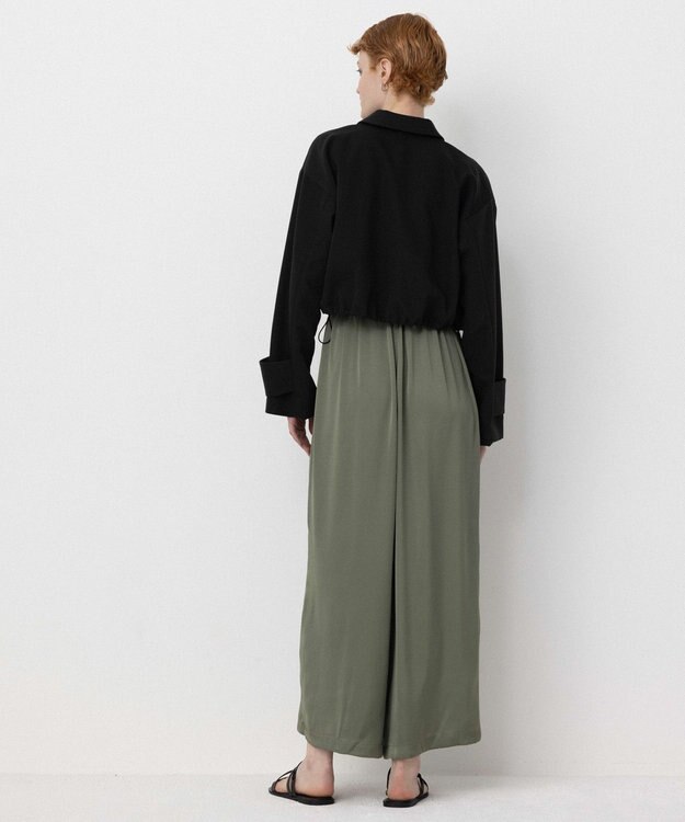 NAVE 【Nave・洗える】ヴィンテージサテン オールインワン カーキ系