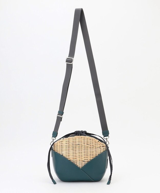 Y'SACCS 【ムック本掲載】ウィッカーバスケットショルダー ピーコックグリーン