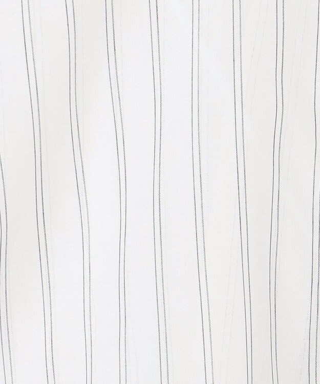 ANY L 半袖ティアードブラウス オフ×ストライプ