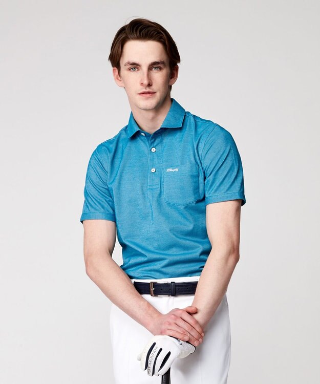 23区GOLF ギフトにもお勧め！【WEB限定】ベーシックポロシャツ ターコイズブルー系