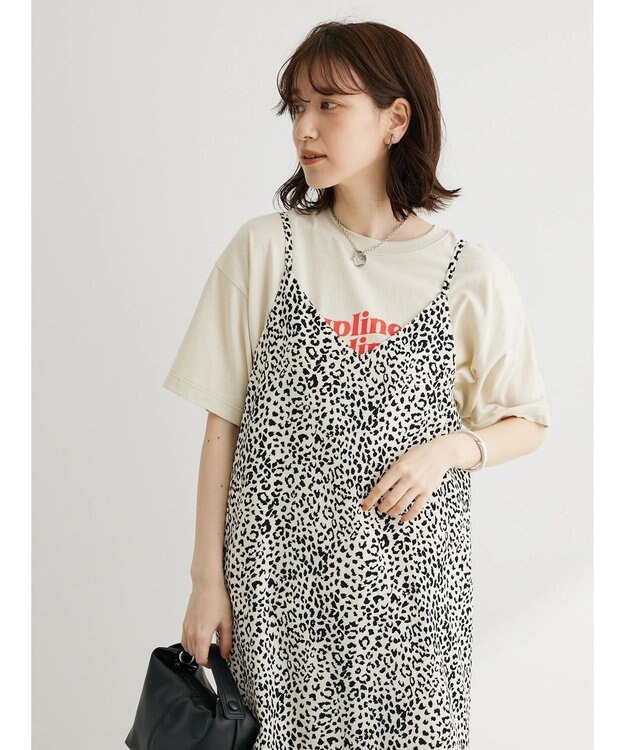 Green Parks ・ＥＬＥＮＣＡＲＥ　ＤＵＥ　レオパードキャミワンピ Beige