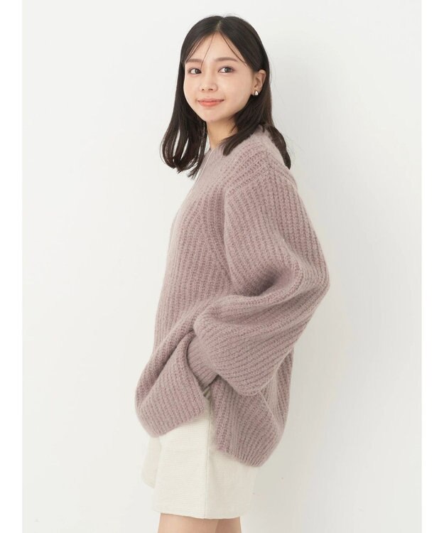 earth music&ecology フワフワＭＩＸヤーンチュニック Mocha