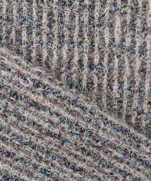 自由区 L ツイーディー ニット ブルーグレー系