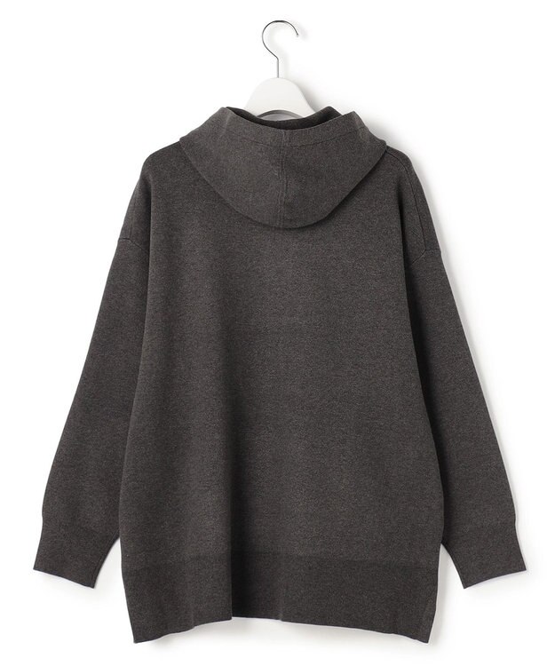 23区 L 【Lサイズ限定/洗える】ヴィスコースストレッチ ニット パーカー グレー系
