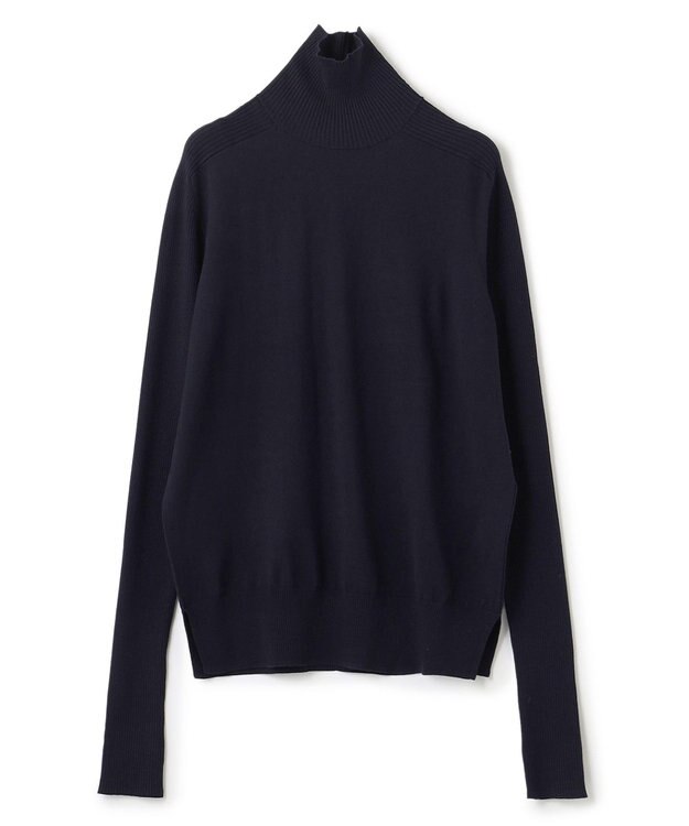 BEIGE， 【洗える】WILLOW / サムホールハイネックニット Navy