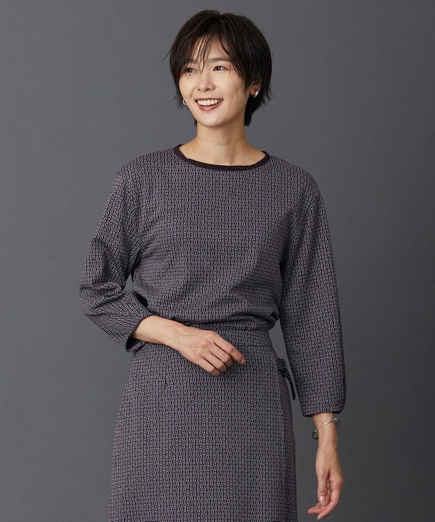 J.PRESS LADIES S 幾何ジャカード カットソー ネイビー系5