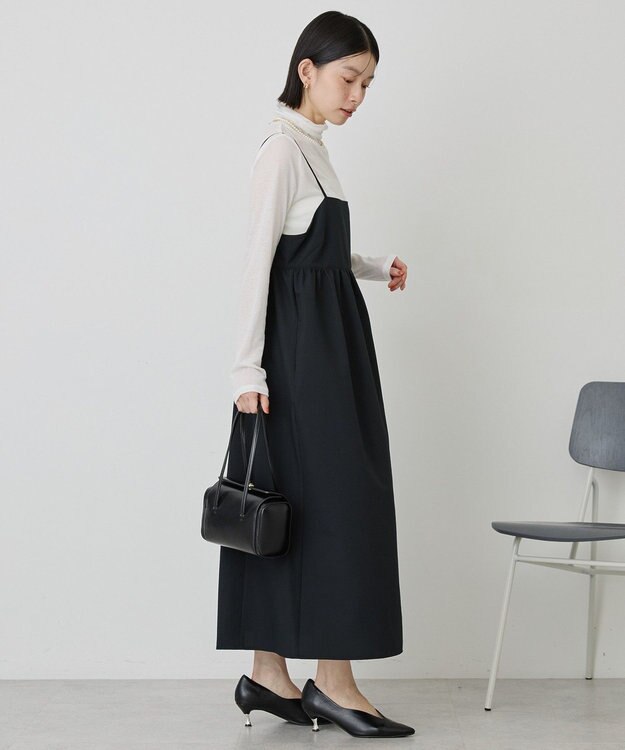 AMERICAN HOLIC 【選べる丈】【イージーケア】サッカーキャミワンピース Black