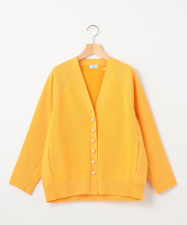 組曲 【洗える・軽量】スポンディッシュニット カーディガン イエロー系