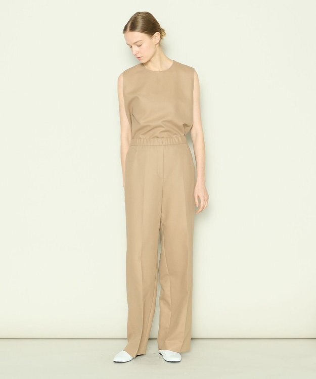 JOSEPH 【洗える】ボイルコットン　ワイドトラウザーズ Frozen Mocha