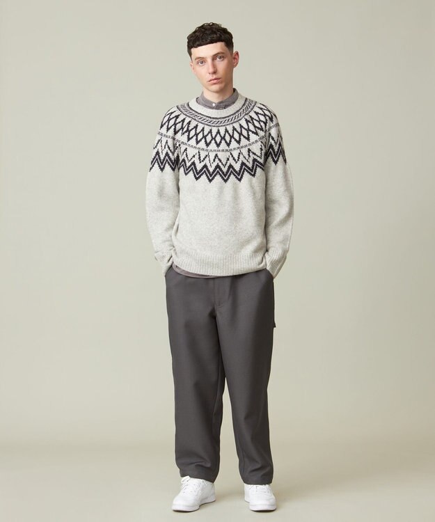 J.PRESS YORK STREET 【UNISEX】FOXMIXノルディック ニット ライトグレー系5