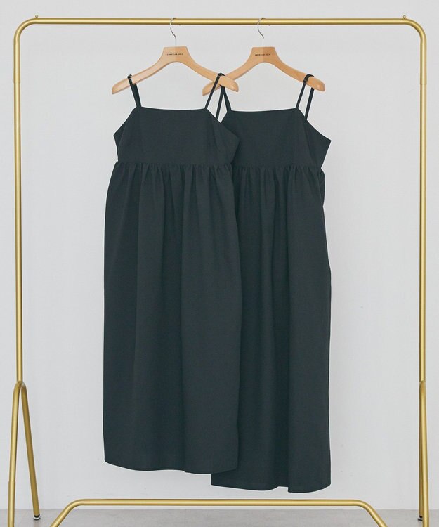 AMERICAN HOLIC 【選べる丈】【イージーケア】サッカーキャミワンピース Black