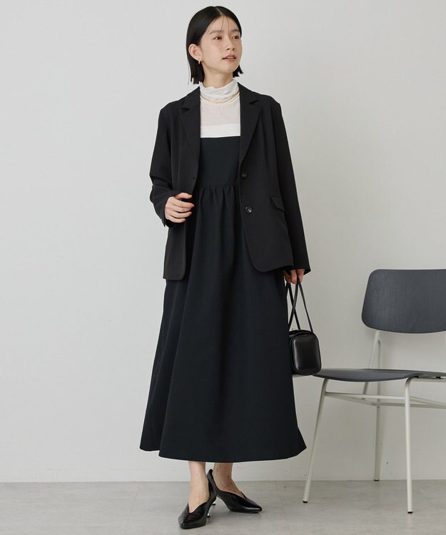 AMERICAN HOLIC 【選べる丈】【イージーケア】サッカーキャミワンピース Black