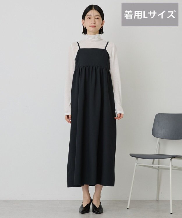 AMERICAN HOLIC 【選べる丈】【イージーケア】サッカーキャミワンピース Black