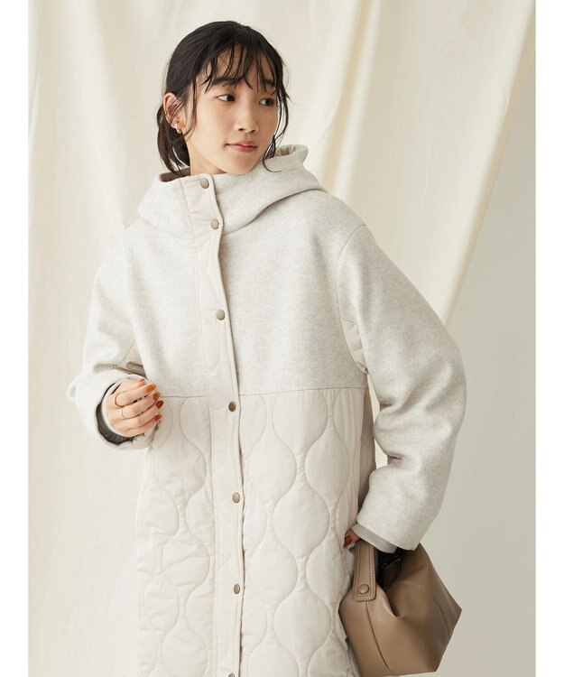 CRAFT STANDARD BOUTIQUE キルティング切替フードコート Beige