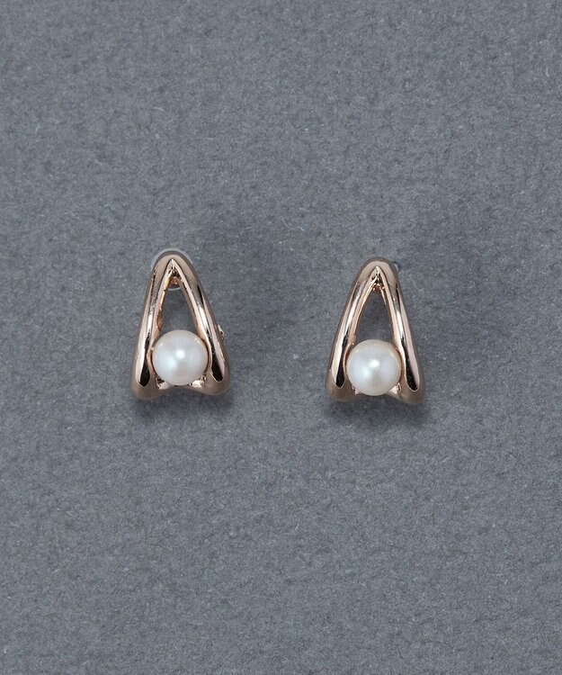 Phoebe 〈金属アレルギー対応〉ドロップパールセラミックポストピアス シャンパンゴールド