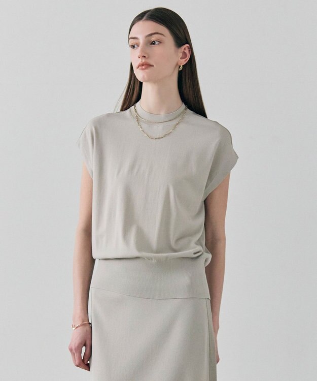 BEIGE， NADIA / シアーコンビ ストレッチニット L.Taupe