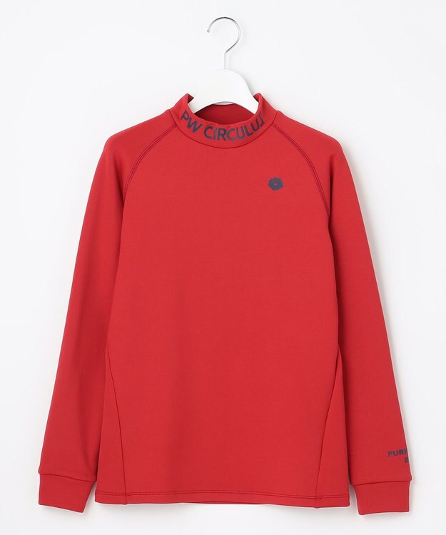 PW CIRCULUS 【WOMEN】【ストレッチ/軽量】バックロゴ 長袖 モックネック シャツ レッド系