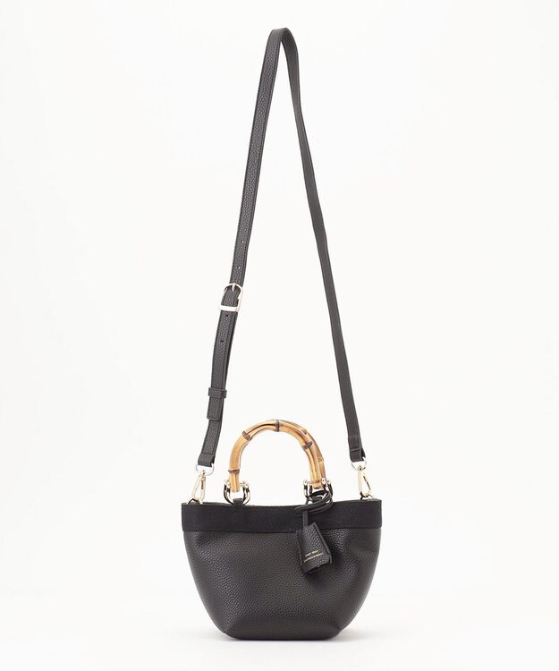 23区 バンブーハンドル ミニ ショルダーバッグ ブラック系