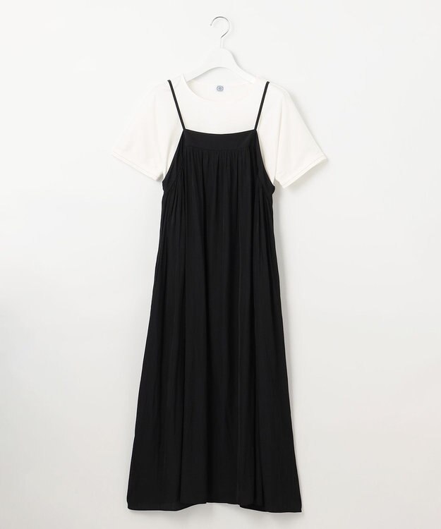 J.PRESS LADIES 【WEB限定・洗える】キャミワンピース カットソー ツインセット ブラック系