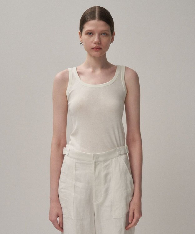 ATON FRESCA CIRCULAR RIB | タンクトップ WHITE