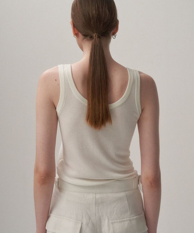 ATON FRESCA CIRCULAR RIB | タンクトップ WHITE
