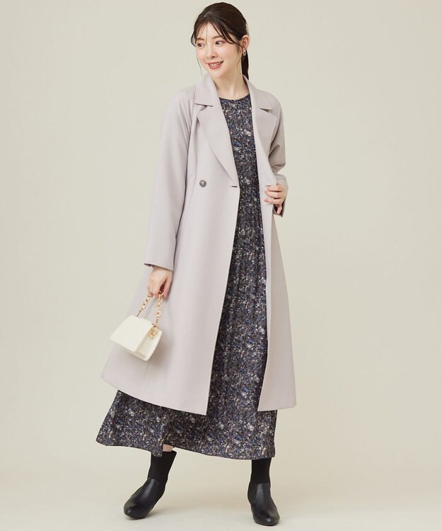 ANY SIS 【BAILA12月号掲載・貴島明日香さんコラボ】ペイントタッチフラワー ワンピース モカグレー系