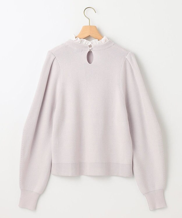 組曲 【WEB限定】襟付き片畔ニットプルオーバー ライトグレー系