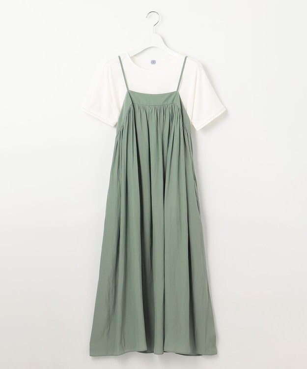 J.PRESS LADIES 【WEB限定・洗える】キャミワンピース カットソー ツインセット ライトグリーン系
