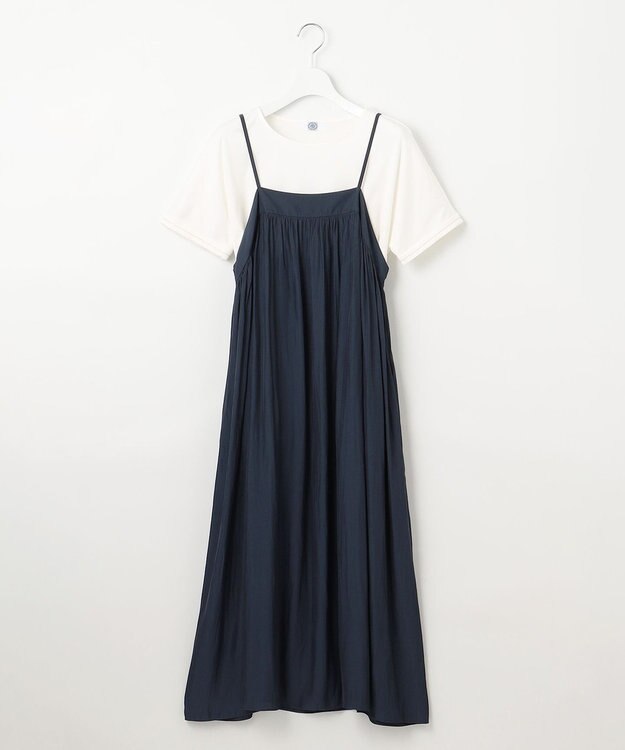 J.PRESS LADIES 【WEB限定・洗える】キャミワンピース カットソー ツインセット ブルー系