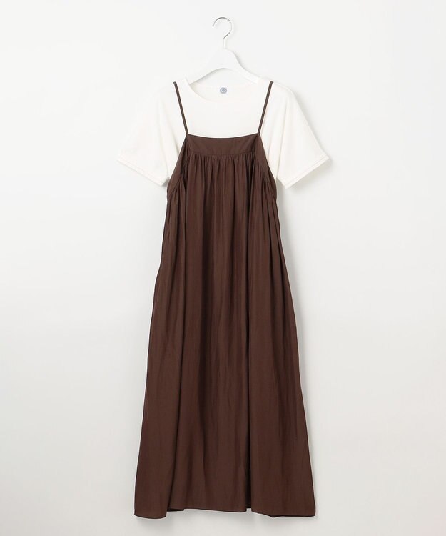 J.PRESS LADIES 【WEB限定・洗える】キャミワンピース カットソー ツインセット ブラウン系