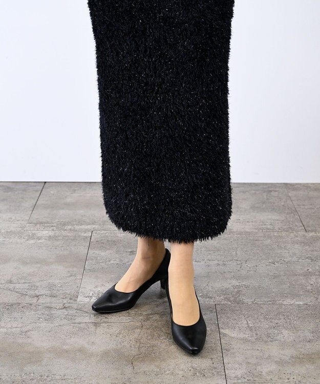 Pointer 【5cmヒール】日本製 高級本革プレーンパンプス ブラック