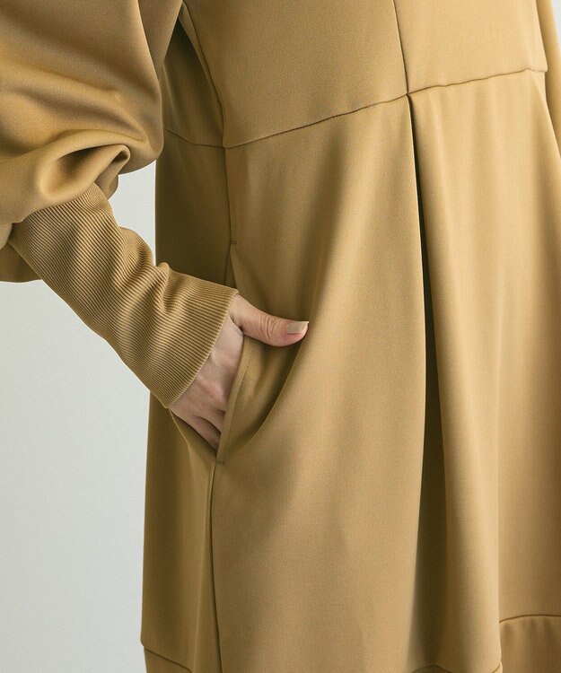 Green Parks ａ．ポンチ袖ボリュームワンピース Beige