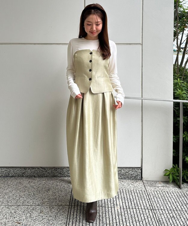 UNFILO 【STORY×UNFILOコラボ】ビスチェセットアップ 3点セット シャンパンベージュ