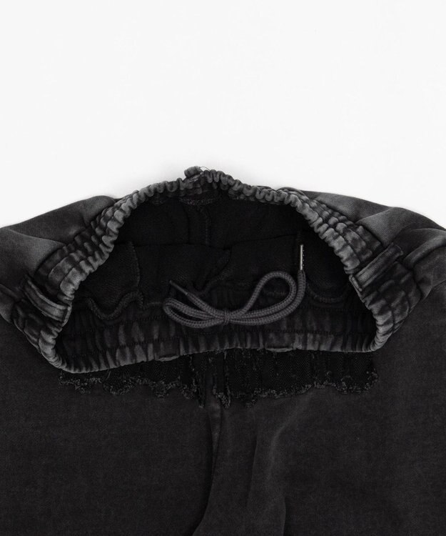 WEGO 【ウエストゴム/ユニセックス着用ITEM】ブリーチハトメスウェットパンツ ブラックその他