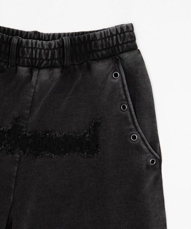 WEGO 【ウエストゴム/ユニセックス着用ITEM】ブリーチハトメスウェットパンツ ブラックその他