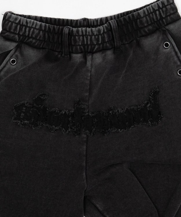 WEGO 【ウエストゴム/ユニセックス着用ITEM】ブリーチハトメスウェットパンツ ブラックその他