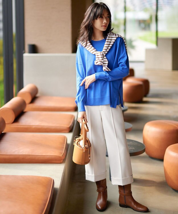 23区 L Armor-lux スムース カットソー ホワイト×アンバーボーダー