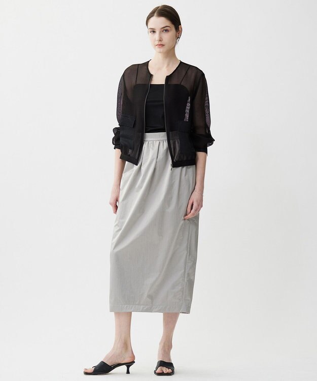 ICB L 【洗える】Ta/Peメッシュ ブルゾン ブラック系