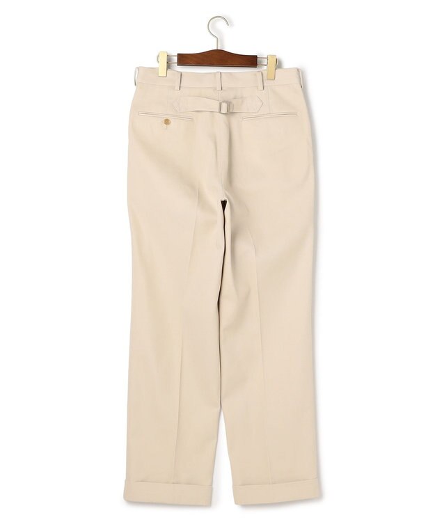 J.PRESS MEN 【J.PRESS ORIGINALS】Cotton Polyester Drill New Piped Stem Slacks / Big Back Belt / Japan Made ベージュ系